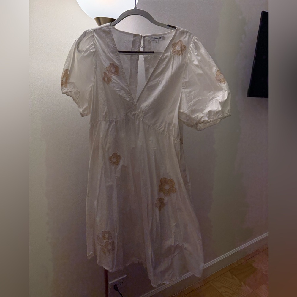 Madewell Cream Floral Midi Dress